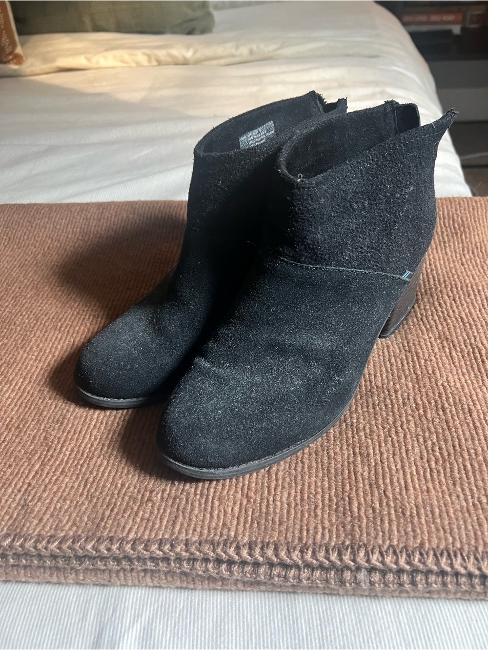 TOMS black heeled booties